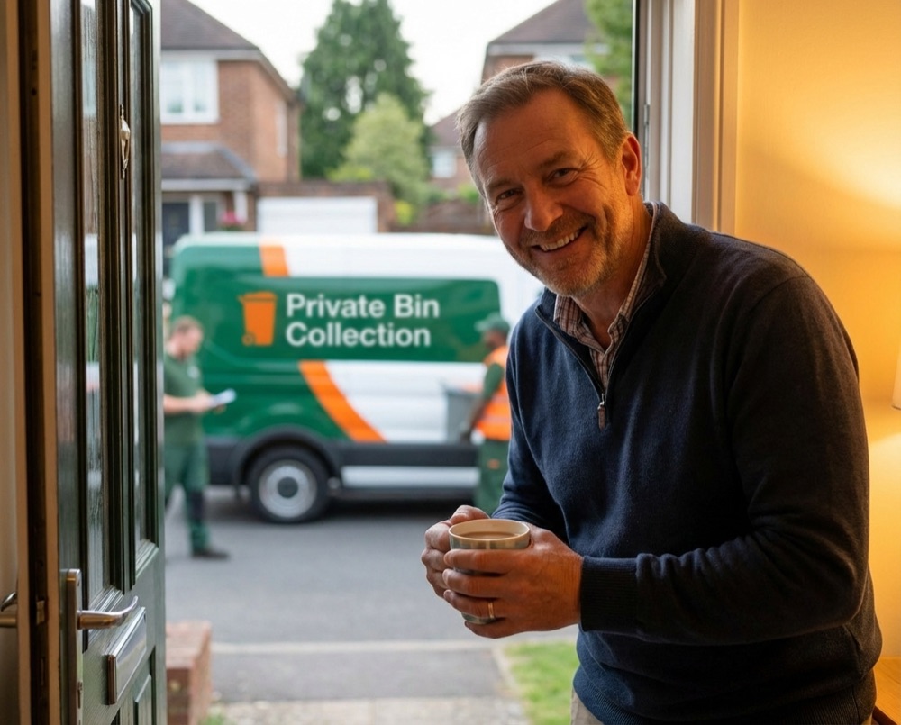 Satisfied private bin collection customer in Goring-by-Sea